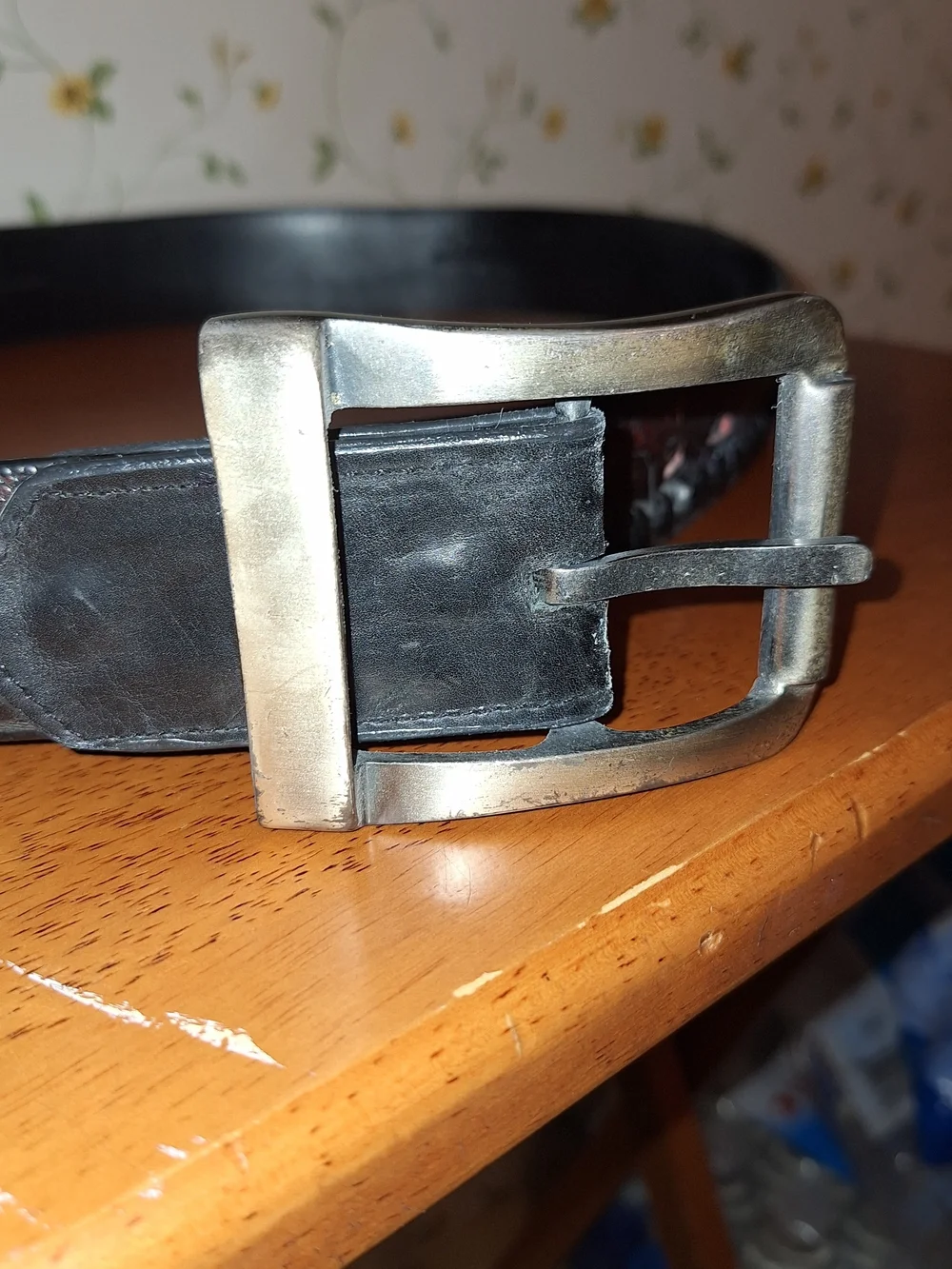 Men's Handmade Cordovan Ostrich Leather Belt with Silver Buckle, 36